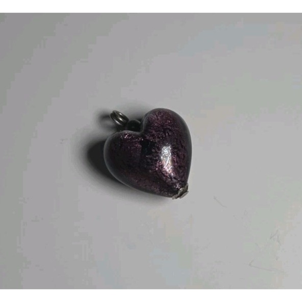 Murano  Vintage‎ Hand Blown Glass Heart Pendant Charm